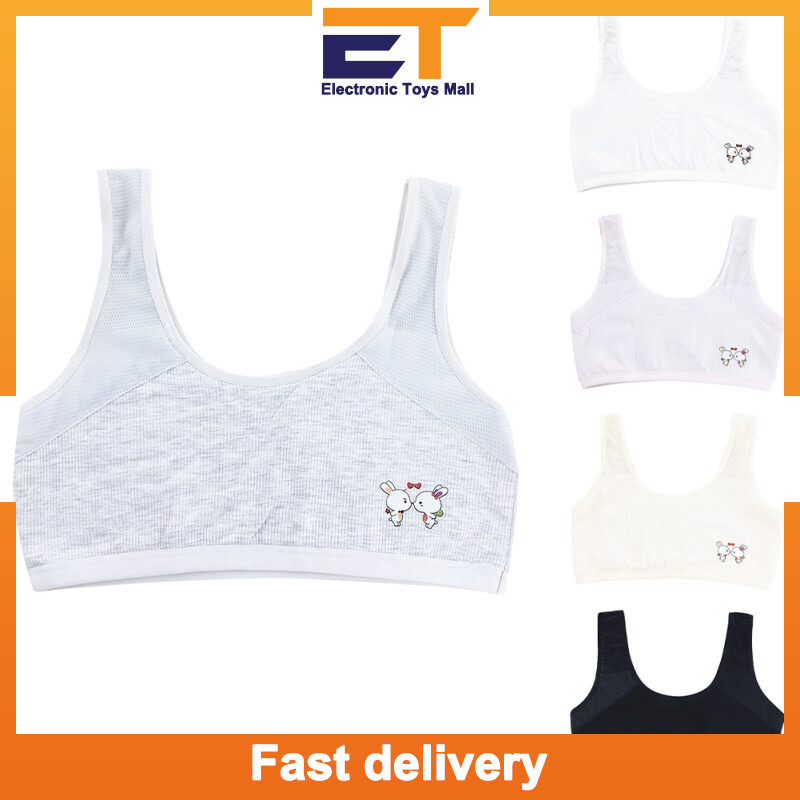 Fashion Clothing 2pcs Girls Cotton Bra Cute Cartoon Breathable Teenager Underwear For 10-16 Years Old Kids