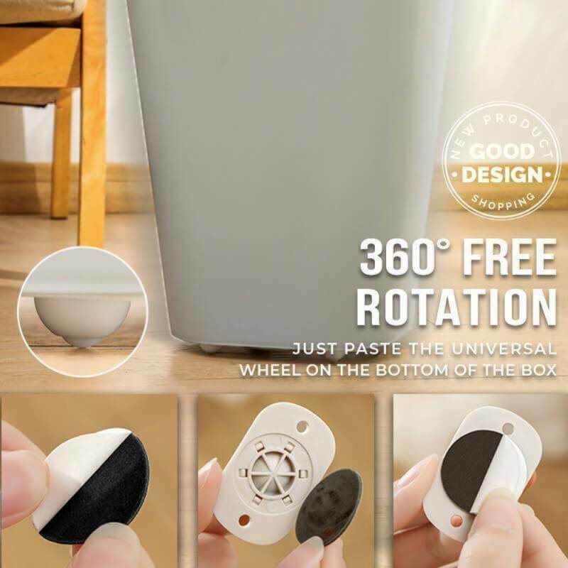 4Pcs 360 Caster Wheel Directional Roller Self-adhesive Universal Pulley  Shelf Roller Garbage Can Furniture Caster Bottom of the Box Pulley Move the  Universal Caster for Cabinet Drawer Storage Box Trash 360 Caster