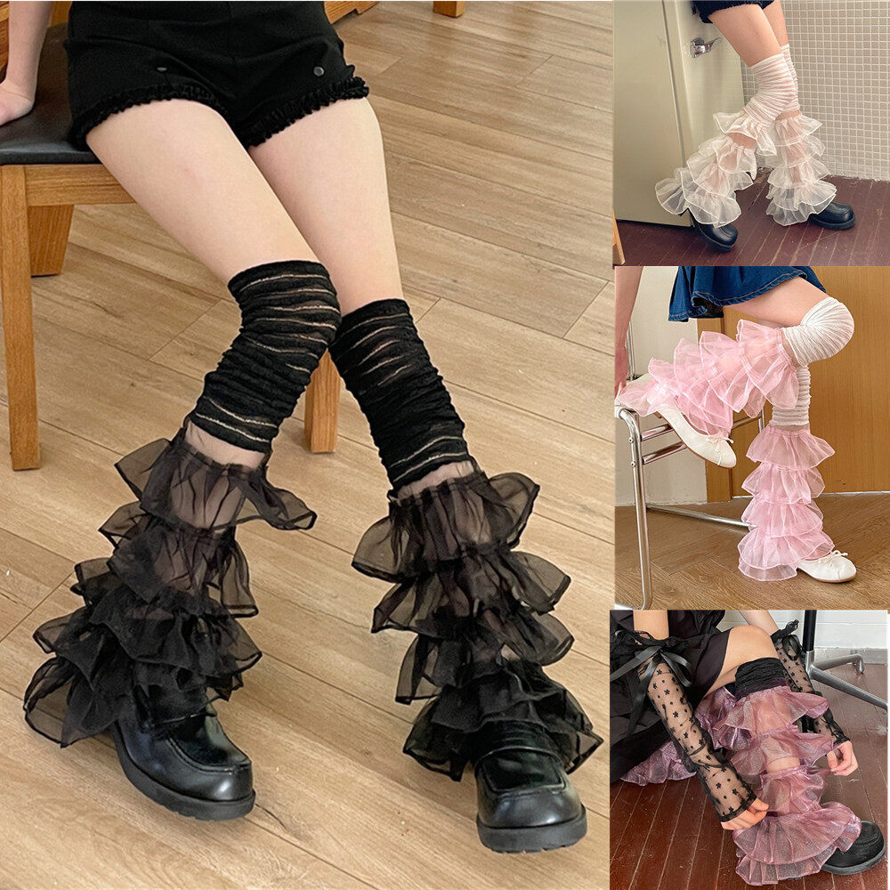 Quần legging mảnh vá Cho Phụ Nữ mỏng dài Vớ bắp chân Lolita Làm ấm chân phong cách Harajuku Tất ống chân Sexy Vớ Cao Cho Phụ Nữ
