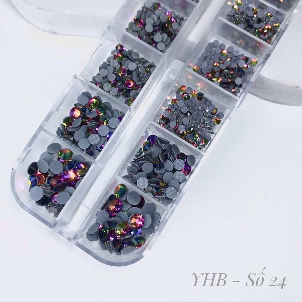 Đá chân keo yhb chân lưới mix size - số 24 bảy màu đậm