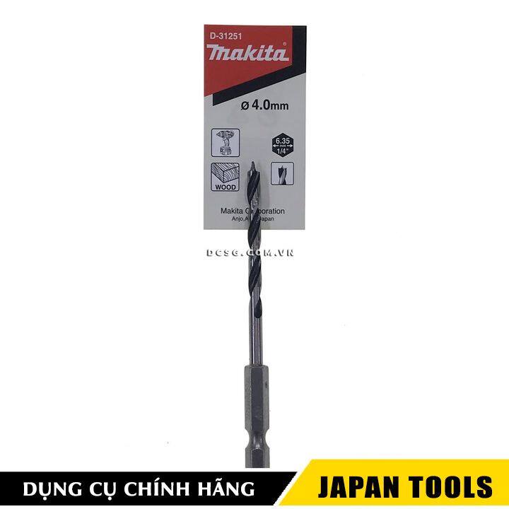 Mũi khoan gỗ 4.0x92mm chuôi lục giác makita d-31251 | japan tools