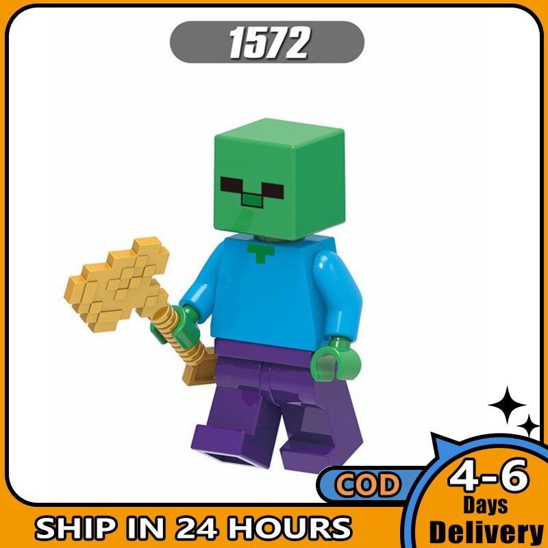 2023.06new!!!!! Thế giới của tôi LEGO Minecraft Minifigures Steve Alex Zombie Sắt Golem enderman mô hình Sách hướng dẫn học guitar căn bản đồ chơi tự làm quà tặng