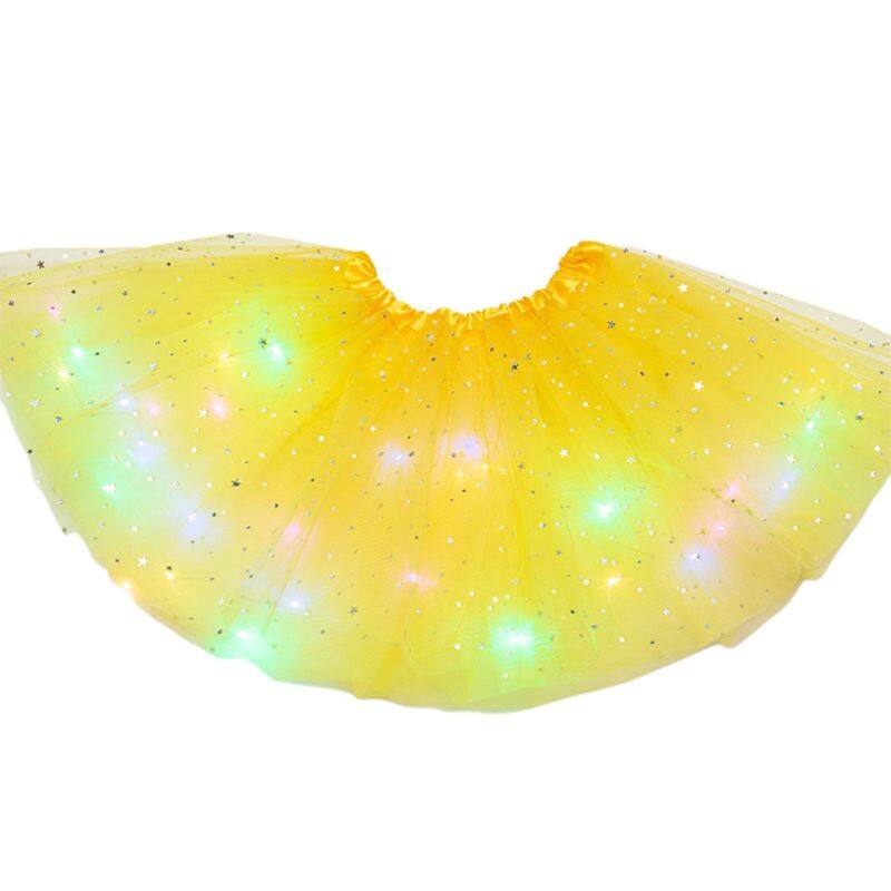 ผู้หญิง Star Tutu กระโปรง LED Light Up นีออนที่มีสีสัน Dance PARTY ชุดสั้น