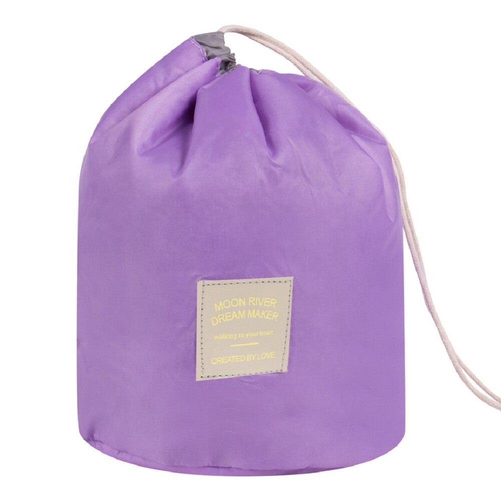 Multifunctional Cosmetic Toiletry Organizer Cylindrical Drawstring Large Capacity Travel Storage Bag Practical Foldable