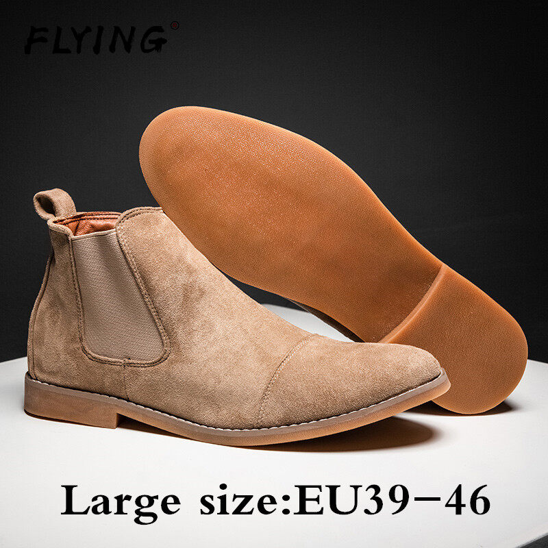 FLYING Giày Bốt Martin Thời Trang Giày Da Cổ Cao Cho Nam Cỡ Lớn 45 46 Mới Giày Mũi Nhọn Phù Hợp Phong Cách Anh Quốc Giày Chelsea Bốt Da Cao Đến Mắt Cá Chân Giày Nam Cổ Lửng