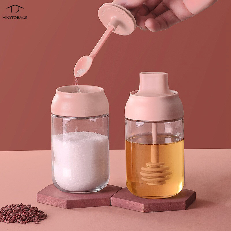 HKStorage Chai Gia Vị 250Ml Lọ Thủy Tinh Đựng Gia Vị Bình Đựng Gia Vị Lọ Đựng Gia Vị Bằng Thìa Lọ Dầu Mật Ong