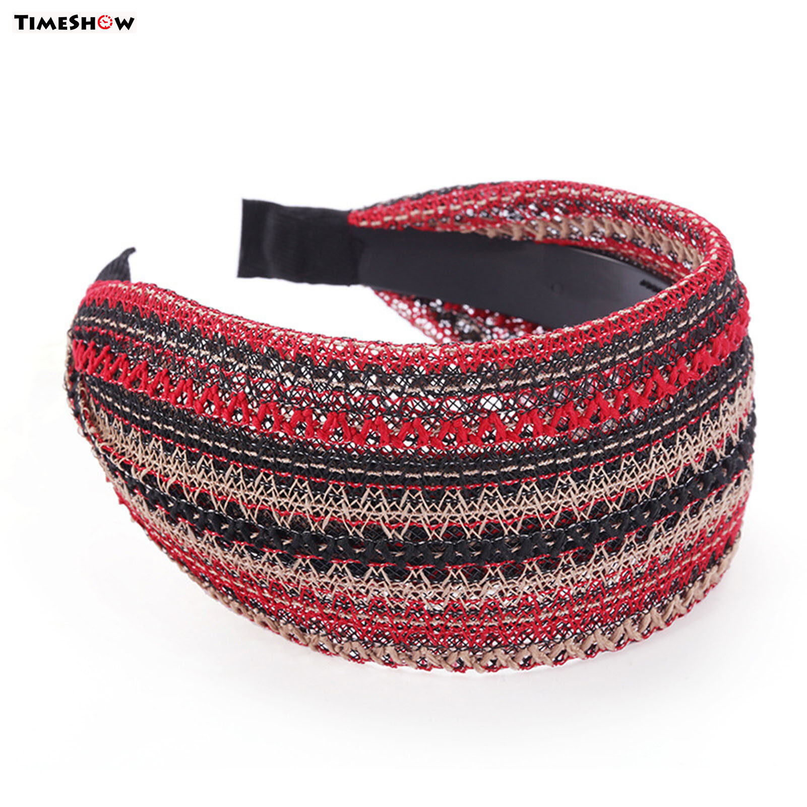 TimeShow Headband Wide Side Mesh Style Rhinestone Hair Ring Non-Slip Hair Accessories Solid Hair Elastics Ties Ornaments Hairbands for Ladies Elastic Hair Bands Hair Decorations Hair Accessories Workout Hairbands ราคา 35 บาท*ส่งฟรี