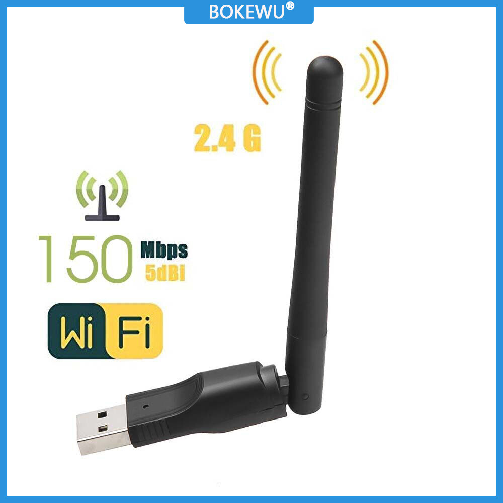 BOKEWU Bộ Chuyển Đổi WIFI Mini Thẻ Mạng Không Dây MT7601 150Mbps Bộ Thu WiFi LAN Ăng Ten Dongle 802.11 B/G/N