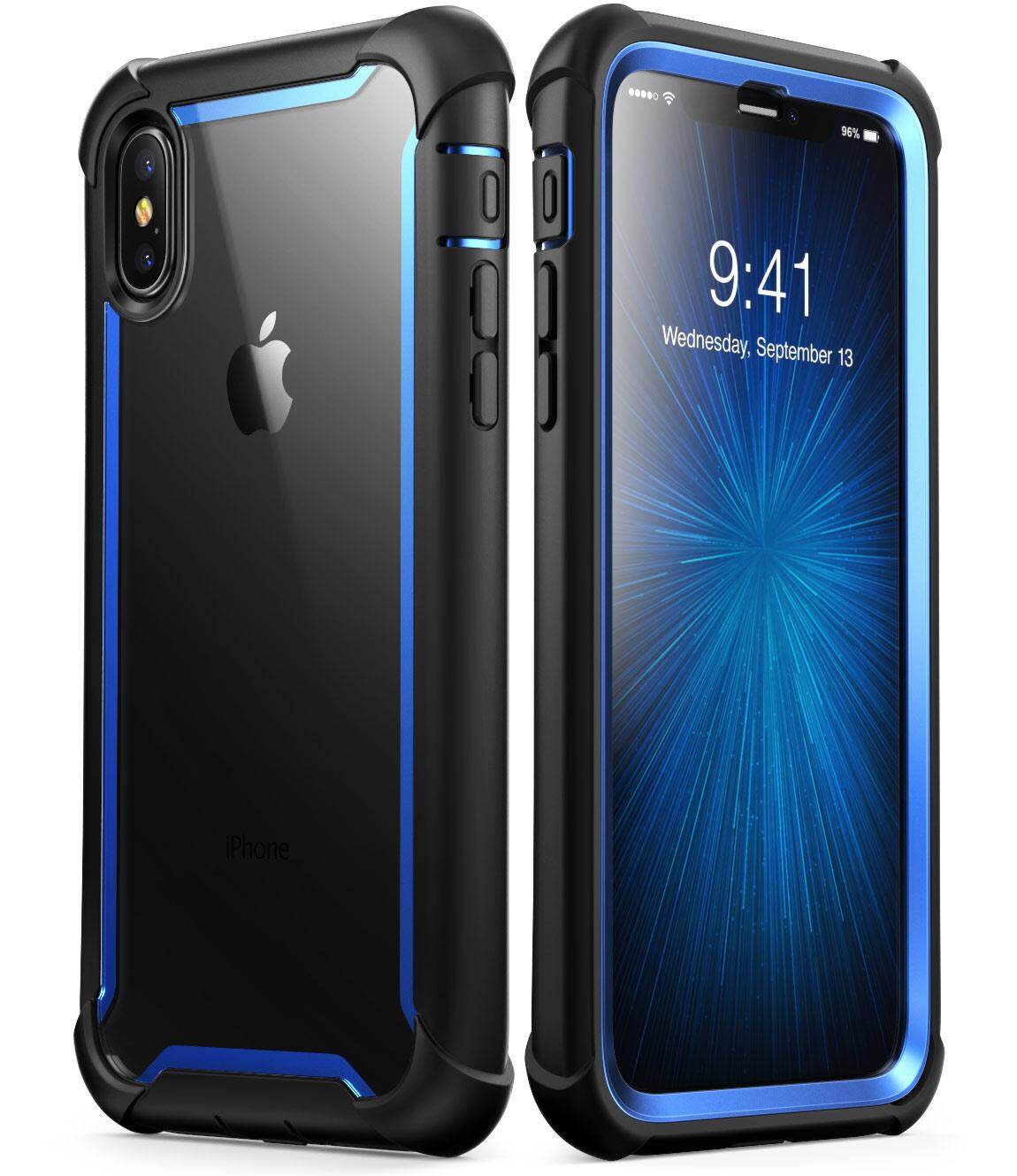 Cho iphone x/xs ốp lưng i-blason tpu chống sốc bền chắc trong suốt ốp lưng có nắp đậy bảo vệ màn hình