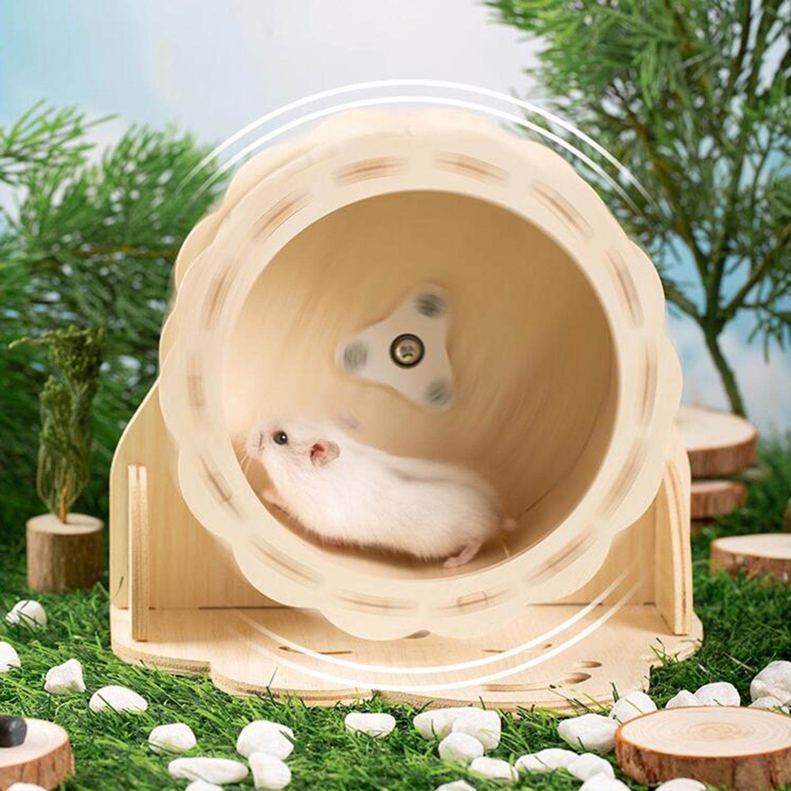 Aimishion hamster Bánh xe chạy gỗ bánh xe tập luyện Đồ chơI mèo con chuột