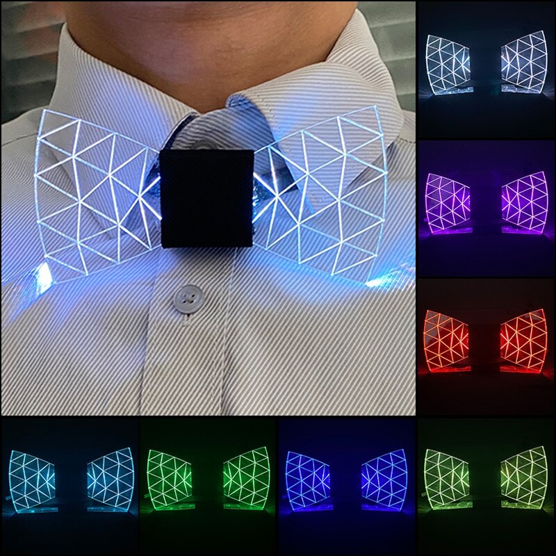 hot LED Acrylic Bow Tie Light up LED Men Bow Tie Luminous Bow tie Costume
