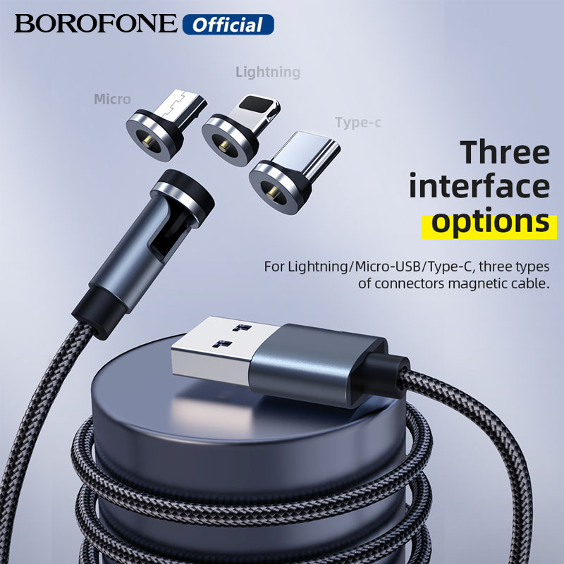 BOROFONE.BU94 3 in 1Magnetic Cable 360 Rotating magnetic charging cable