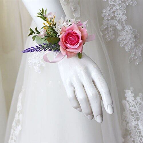 30067-pink wrist corsage boutonniere wedding  (19)_副本