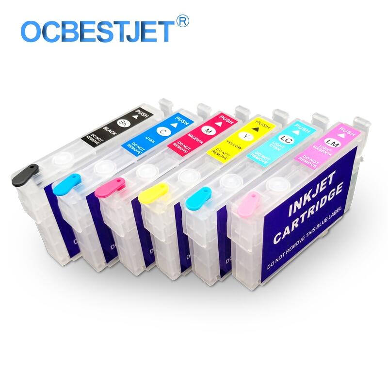 6Colors Set IC50 Refillable Ink For Epson EP-801A EP-802A EP-803A EP