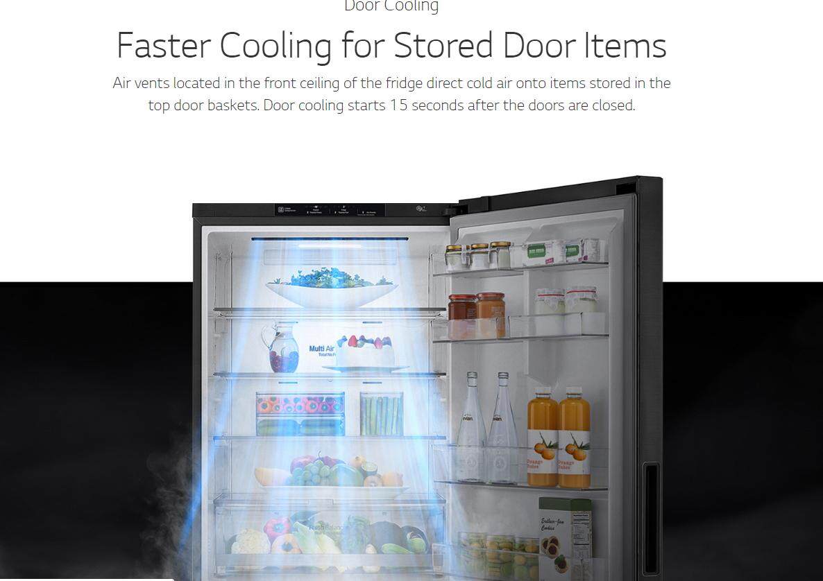 LG 454L 2 Door Inverter Bottom Freezer Refrigerator GCB529NQCZ (Matte