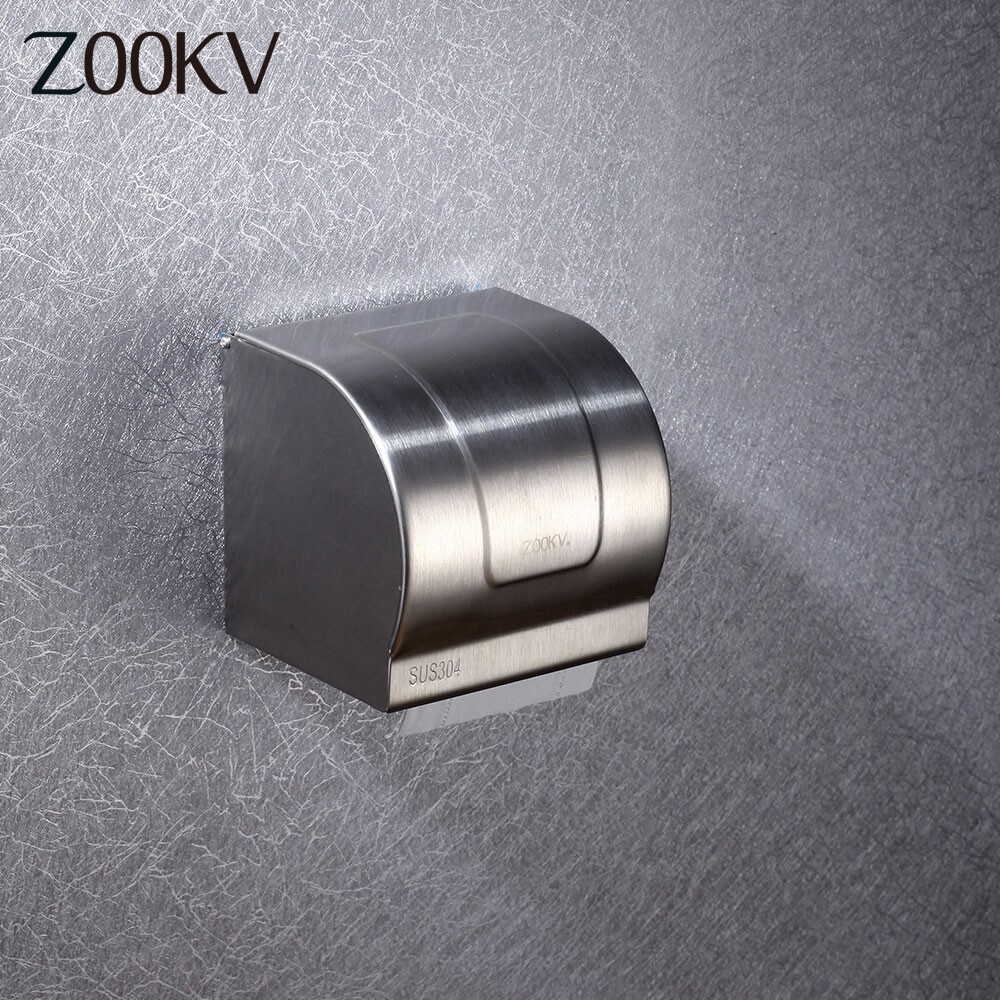ZOOKV 304 Giấy Vệ Sinh Inox CuộN Chủ Gắn Tường Phòng Tắm Hộp Đựng Khăn Giấy Đánh Bóng Hoàn G32