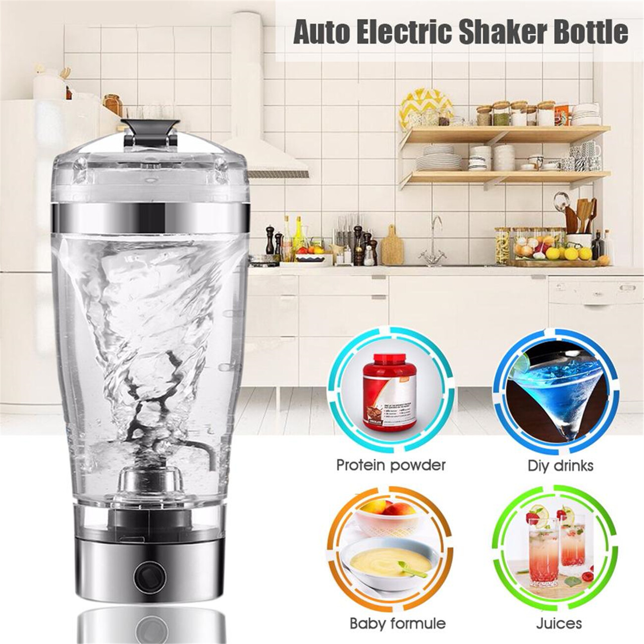 Cốc trộn điện sạc usb bình lắc bột protein di động bình lắc bình lắc bình lắc protein bình máy xay