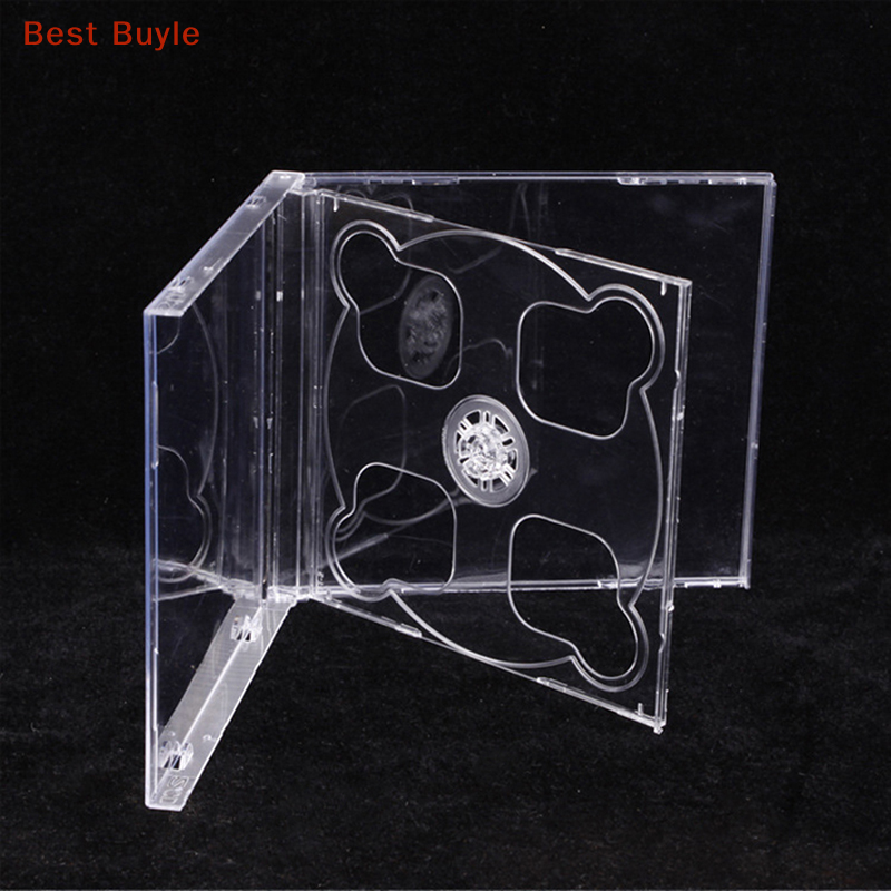 💖Tốt nhất buyle hình vuông trong suốt dưới hộp CD rỗng CD trường hợp nhựa PP Milky trong suốt CD trường hợp CD trường hợp công suất 2 đĩa