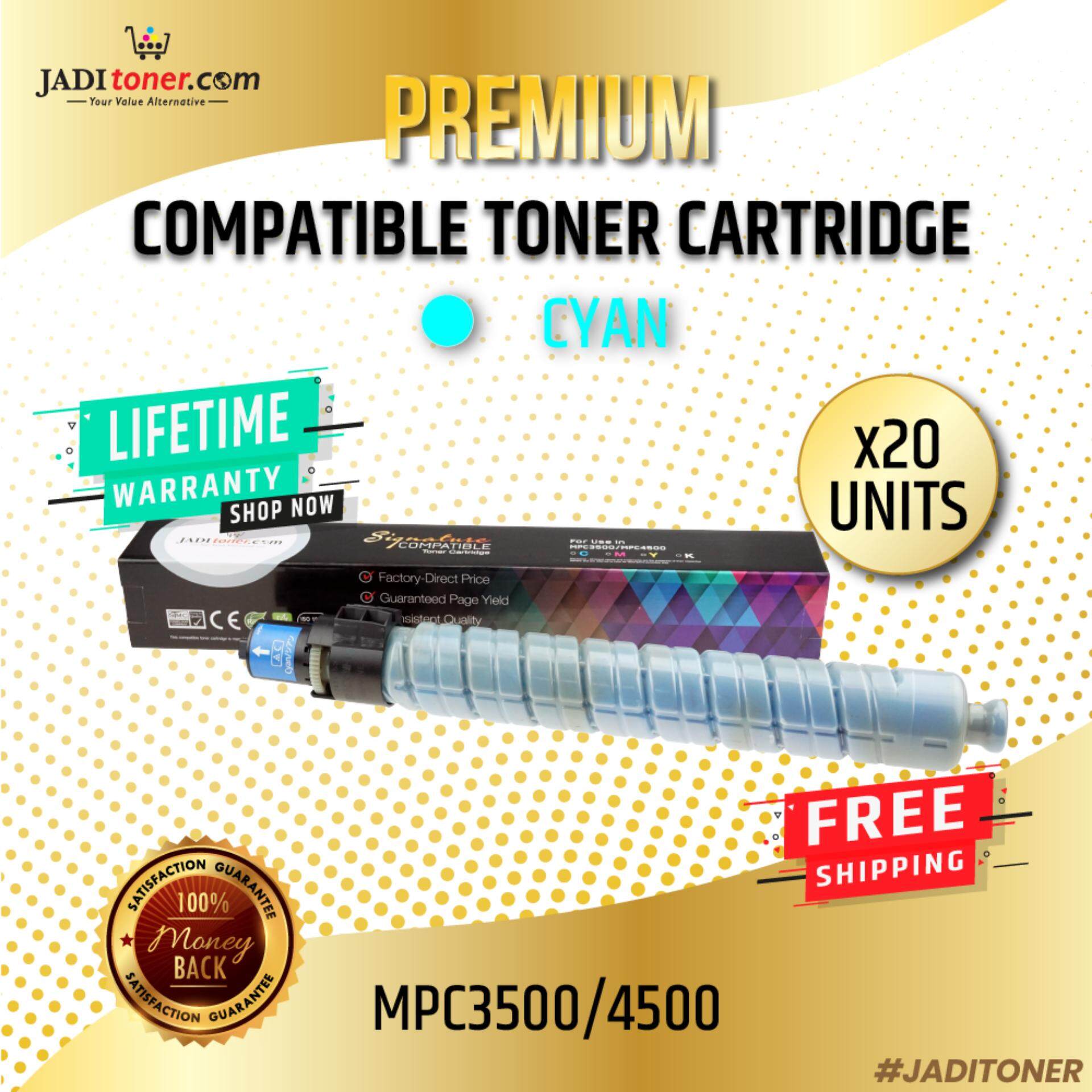 20 units Compatible Ricoh Cyan Toner Cartridge For Use in Ricoh MPC3500 / MPC4500