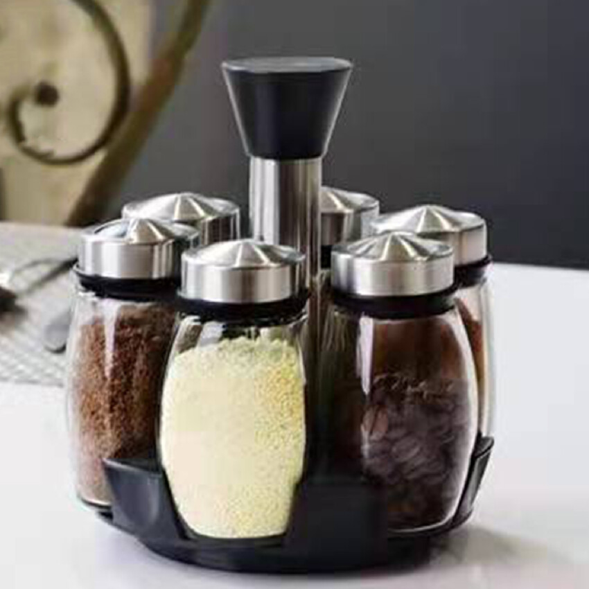 Lọ đựng gia vị lọ thủy tinh lọ đựng hạt tiêu lọ đựng hương vị giá đựng gia vị lợn muối nhà bếp giá đựng chai lọ đựng hương liệu