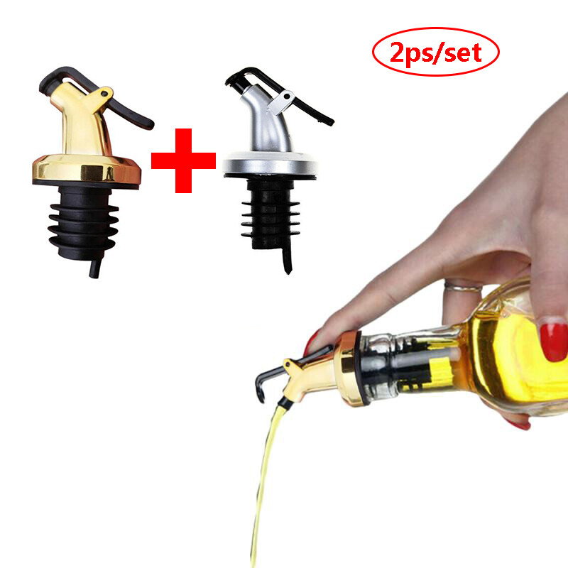 2 Cái/bộ Dầu Ô Liu Phun Dấm Chai Stopper Có Thể Khóa Cắm Con Dấu Bị Rò Rỉ-Thực Phẩm Bằng Chứng Lớp Nhựa Vòi Phun Vòi Phun Rượu Quả