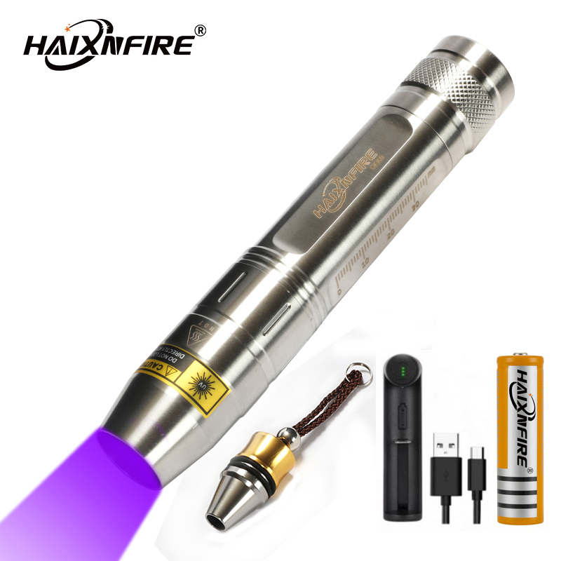 Đèn Pin Haixnfire SV300 5W CREE LED Trắng Vàng & UV 365nm Đèn Pin LED Màu Đen Ngọc Hổ Phách Đá Quý