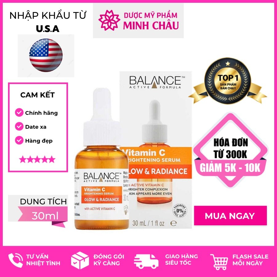 Serum Vitamin c Balance dưỡng sáng, giảm thâm 30ml