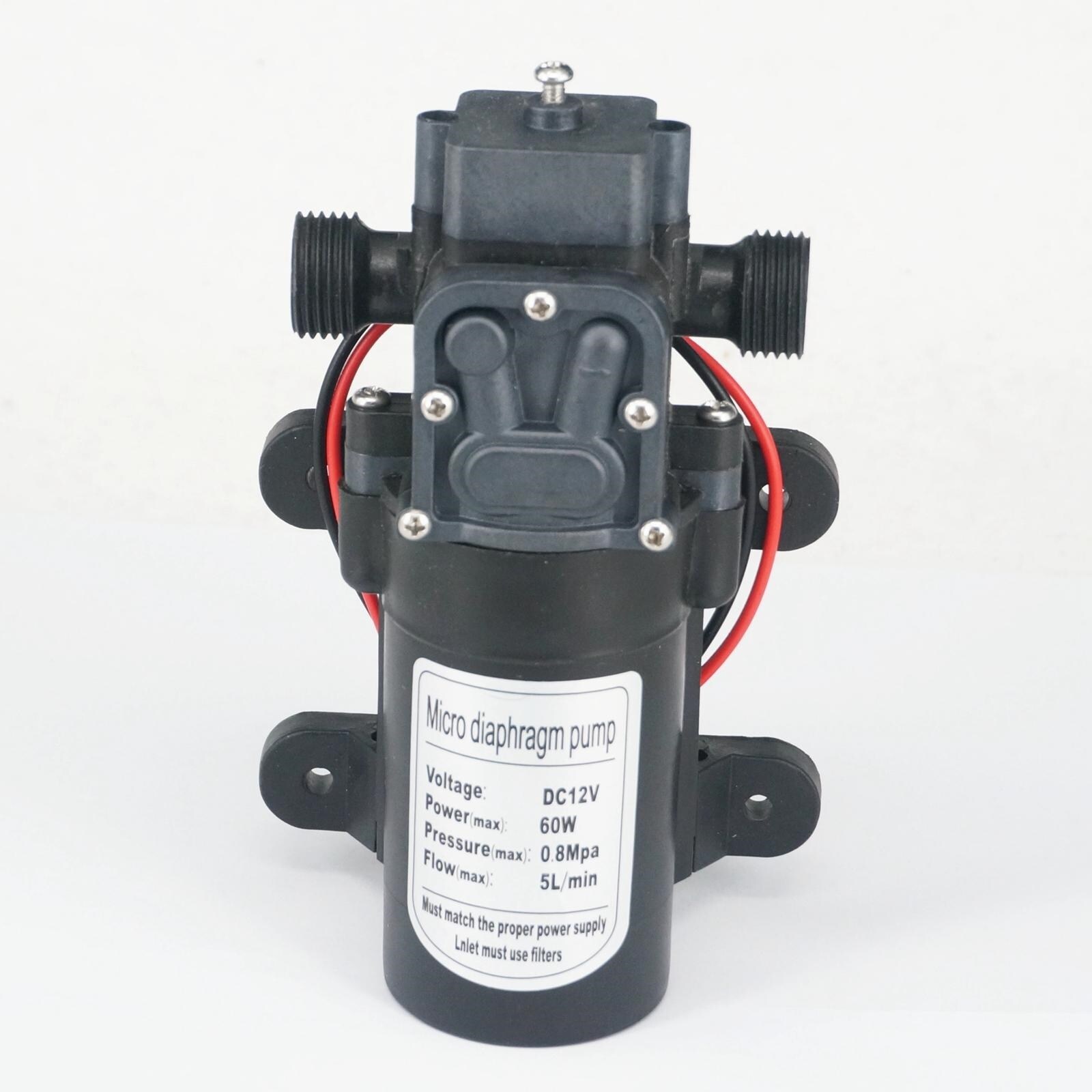 {hot} 1/2  BSP Male DC 12V/24V 60W Electric Diaphragm Pump self priming booster Backflow Control for Home garden Car washer 300L/H