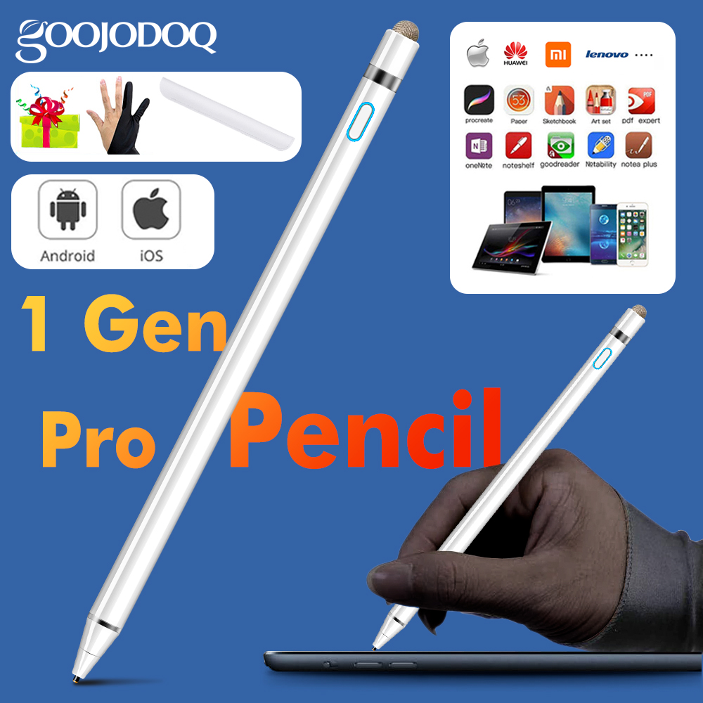 GOOJODOQ Hoạt Động Stylus Pen Cho iPad Apple Pencil 1 2 IOS Stylus Cho Android Bút Bút Chì Cho iPad Huawei Samsung Xiaomi