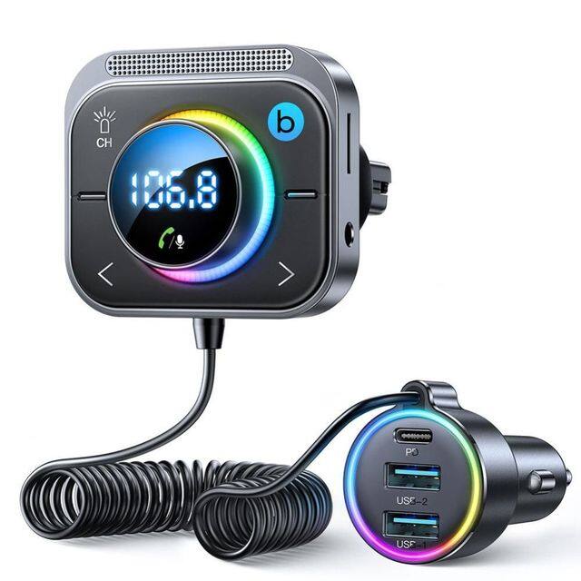 Bluetooth 5.3 FM/AUX Bluetooth Bộ chuyển đổi sạc cho xe hơi 3 cổng pdamp; QC 3.0 điều chế tần số FM Bluetooth Bộ phát thanh dùng cho ô tô sạc điện dùng trên xe hơi Bluetooth