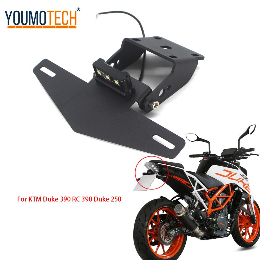 For KTM DUKE 250 RC390 DUKE390 2017-2019 RC 390 2018-2019 DUKE 390 Motorcycle Adjustable License Plate LED Holder Mount Tail Rear Bracket Giá 620,010 Đồng*Miễn phí vận chuyển
