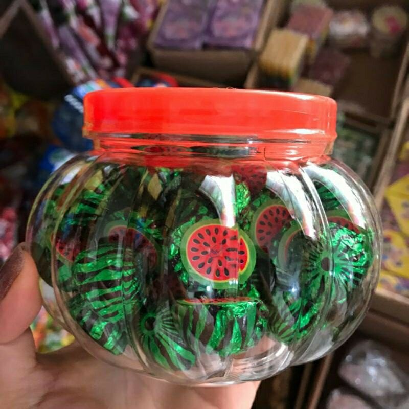 Lọ kẹo sô cô la hình quả dưa hấu