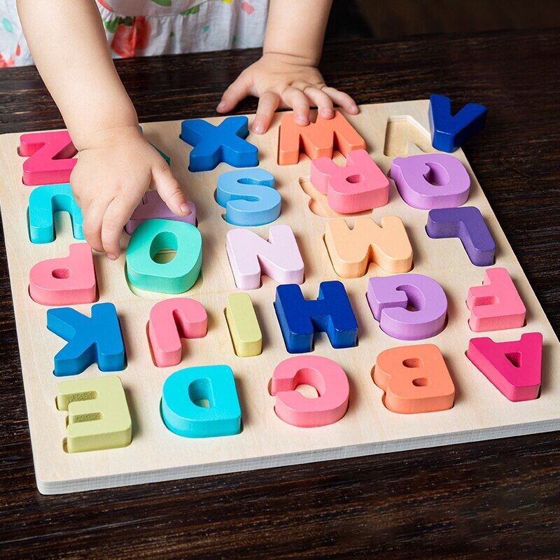 Bằng gỗ cho trẻ em câu đố đồ chơi Montessori cho bé 1 đến 2 3 tuổi trẻ em