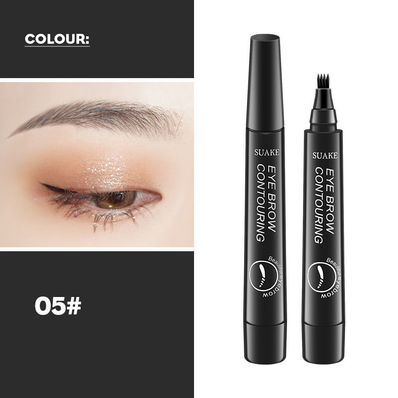 Mồ hôi-proof Bút chì kẻ lông mày Bút trang điểm bốn Bút chì kẻ lông mày S bốn pronged Bút chì kẻ lông mày không Smudge Bút chì kẻ lông mày