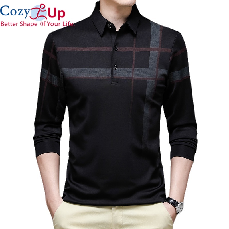Áo polo nam thời trang ấm cúng, dài tay, mềm sợi polyester batik ve áo thường ngày