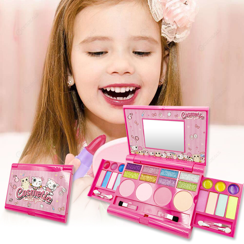 Hộp đựng máy tính xách tay công chúa không độc hại, Bộ đồ trang điểm máy tính xách tay, gấp gọn, bộ đồ chơi trang điểm, mỹ phẩm, bộ đồ chơi dành cho trẻ em, quà tặng sinh nhật