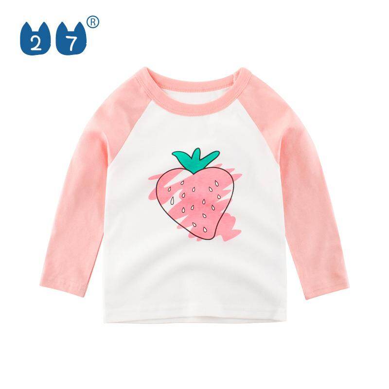 Áo phông 27 dài tay cho trẻ em áo thun áo thun quần áo bé trai cho trẻ em quần áo bé trai baju kanak budak Lelaki anak Lelaki Lelaki quần áo trẻ em dưới rm49 vải cotton thời trang thường ngày màu trắng (Nhãn dán hoạt hình Quà Tặng miễn phí)