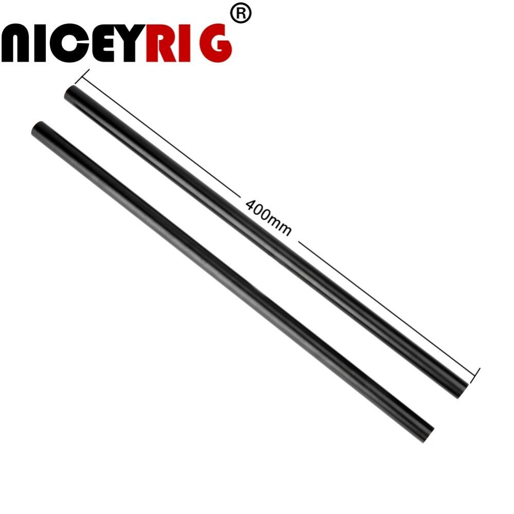 Niceyrig 15mm rod dslr camera rig 15mm shoulder rig video camera cage rail rod aluminum black length 40cm / 16 inch