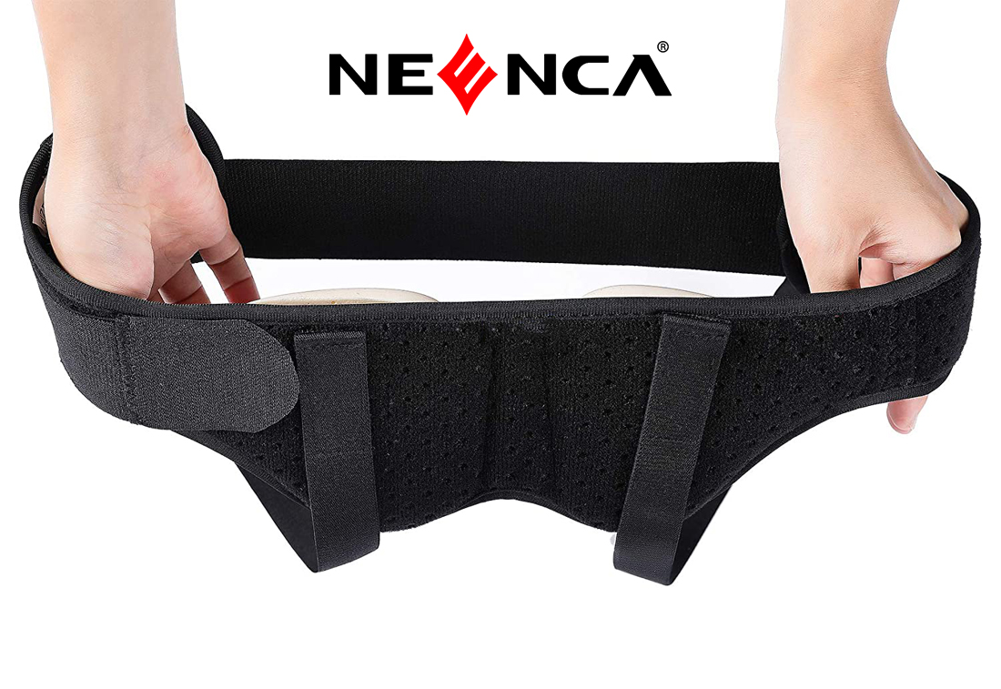Neenca đai thắt lưng thoát vị cho thoát vị bẹn đơn/đôi hoặc thể thao, đai hỗ trợ thoát vị cho nam cho nữ dây đeo phục hồi giảm đau với 2 miếng đệm nén có thể tháo rời chất liệu thoải mái