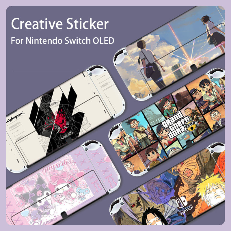 Animal Crossing Miếng dán bảo vệ Màn hình Vinyl Da cho Nintendo Switch OLED Bảng điều khiển Bộ điều khiển Giá đỡ Da