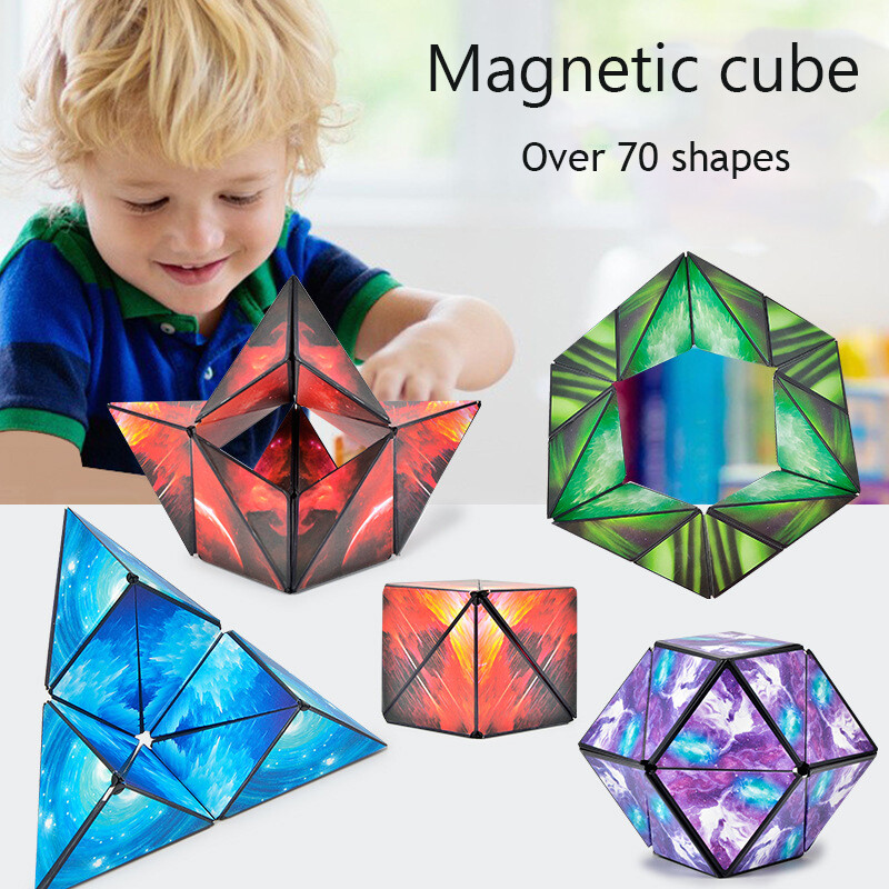 Khối Rubik ma thuật từ tính có thể thay đổi 3D đồ chơi hình khối người lớn lo lắng Đồ chơi giải tỏa căng thẳng trẻ em khối lập phương vô cực hình học
