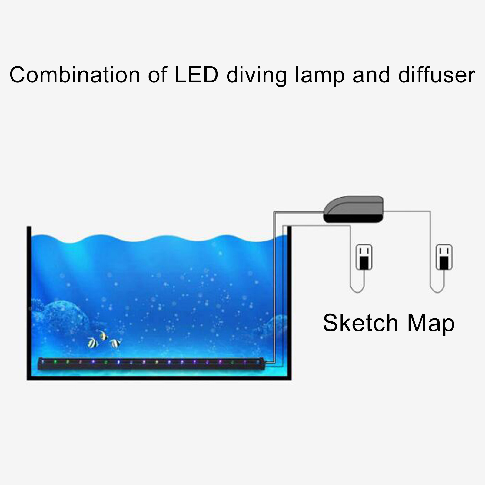 đèn led đầy màu sắc chống nước giúp trang trí và cung cấp bong bóng oxy cho hồ cá huanhuang - intl 13
