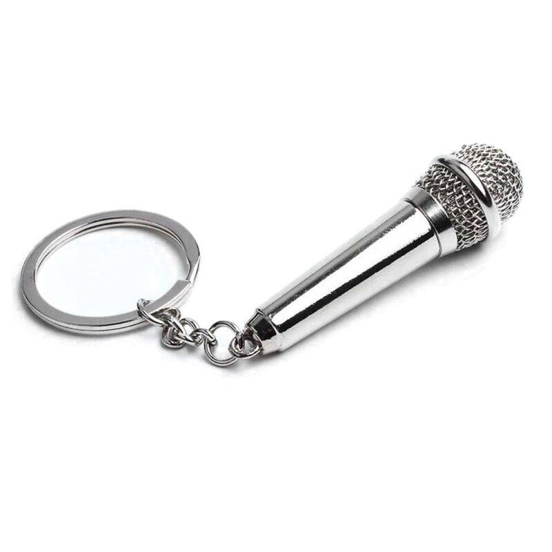 Bạc Microphone Ca Sĩ Rapper Túi Bạn Thân Nhạc Rock N Roll BFF Quyến Rũ Mặt Dây Chuyền Keychain Đồ Trang Sức Quà Tặng