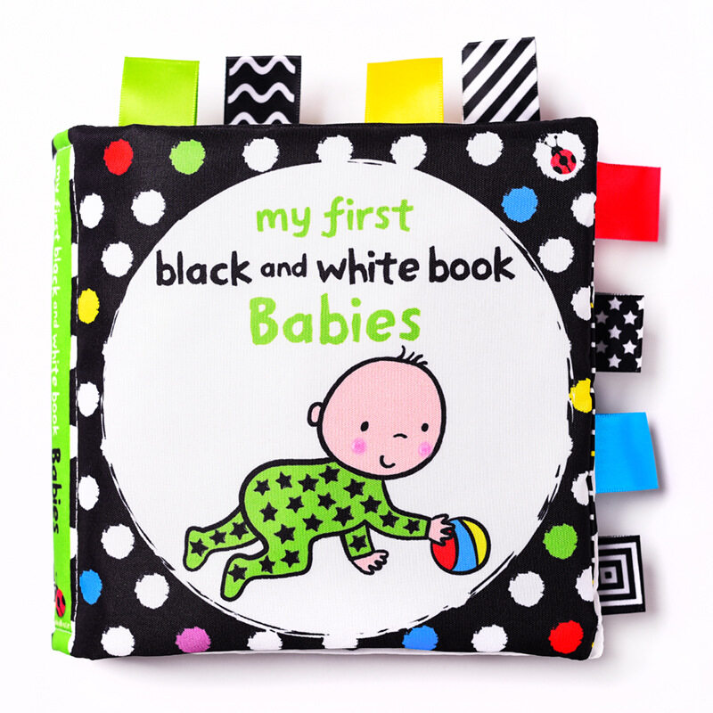 Màu đen và trắng Độ tương phản cao cảm giác đồ chơi trẻ em bé Sách mềm cho