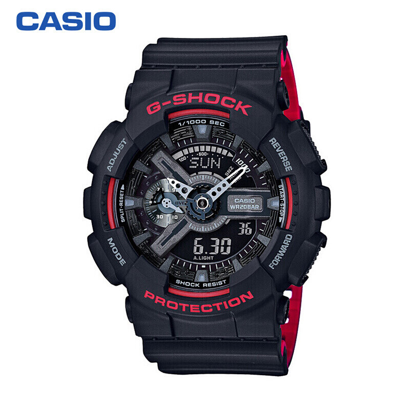 Đồng hồ điện tử casio g-shock dòng đồng hồ nam thể thao chống sốc và chống từ đồng hồ đeo tay hai màu đồng hồ thạch anh ga-110hr-1a
