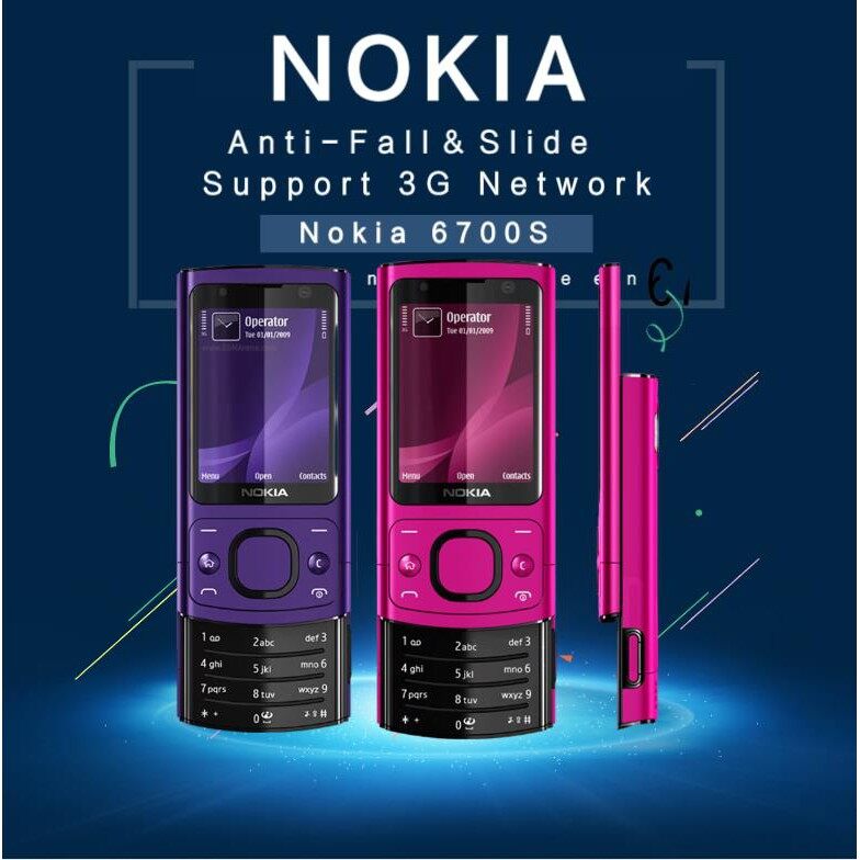  【Miễn Phí Vận Chuyển hàng Chính Hãng Có Sẵn Cho Điện Thoại Nokia 6700S Bàn Phím MP3 3G GSM Điện Thoại Di Động Cơ Bản  Bảo Hành Một Năm  