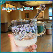 Starbuck Mug Glass Cup 355ml Romantic Sakura Coffee Cup Milk Cup Drinking Office Glass Tea Cup Creative Gift Box