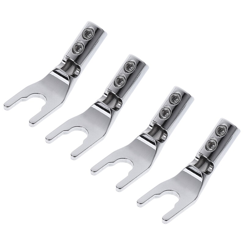 Loa đầu kẹp càng cua y "đồng/mạ rođi audio fork đầu kẹp càng cua khóa vít loa phụ kiện bộ chuyển đổi