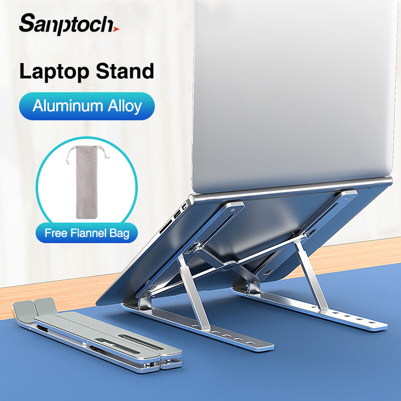 Sanptoch Giá Đỡ Máy Tính Xách Tay Bằng Nhôm Kim Loại, Dành Cho MacBook Air Pro, Giá Đỡ Đế Bàn iPad Máy Tính Xách Tay Giá Đỡ Di Động Có Thể Gập Lại