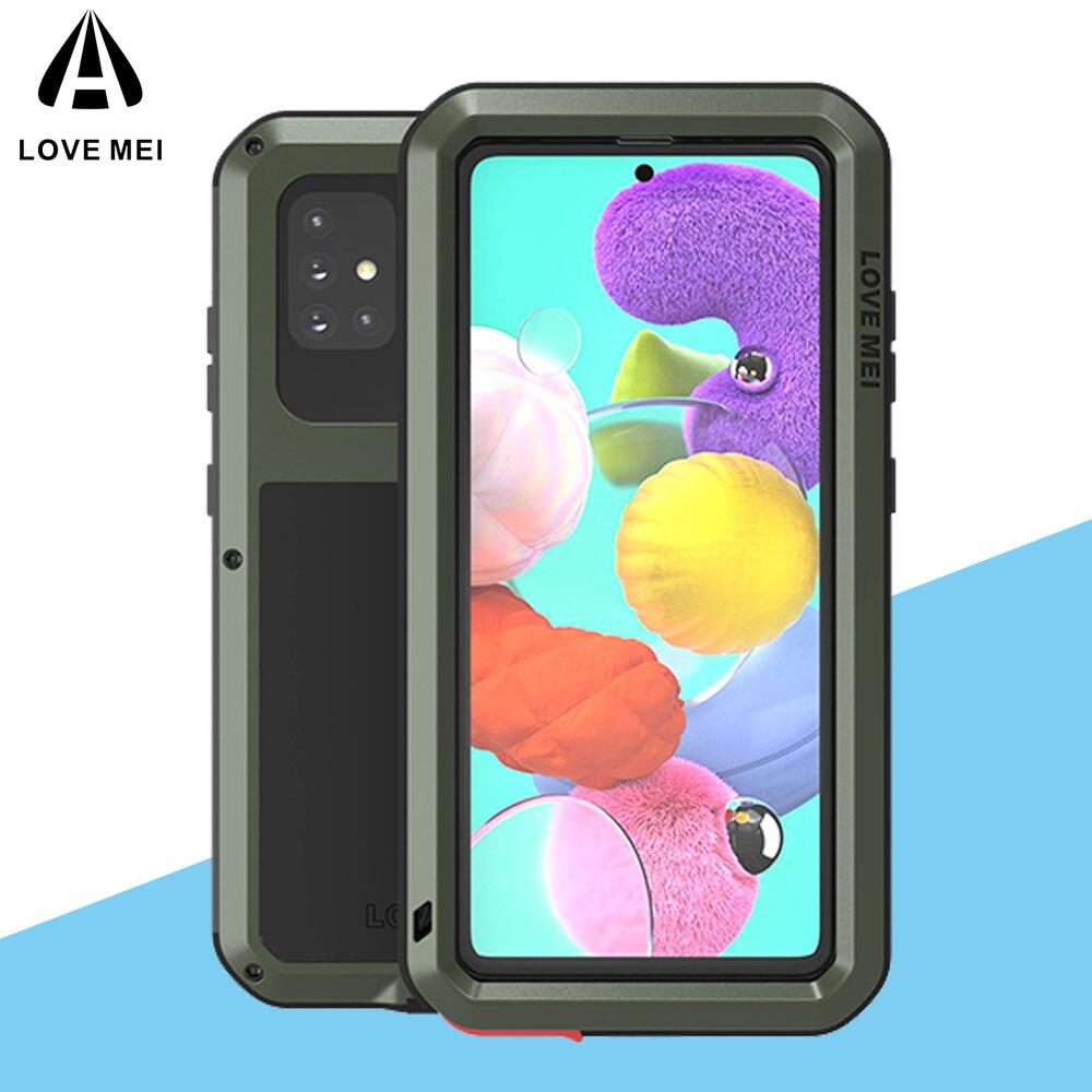 Dành cho samsung galaxy a51 a71 ốp a72 a21 galaxy s21 a42 s20ultra, love mei vỏ giáp kim loại chống nước chống sốc chống bụi ốp lưng